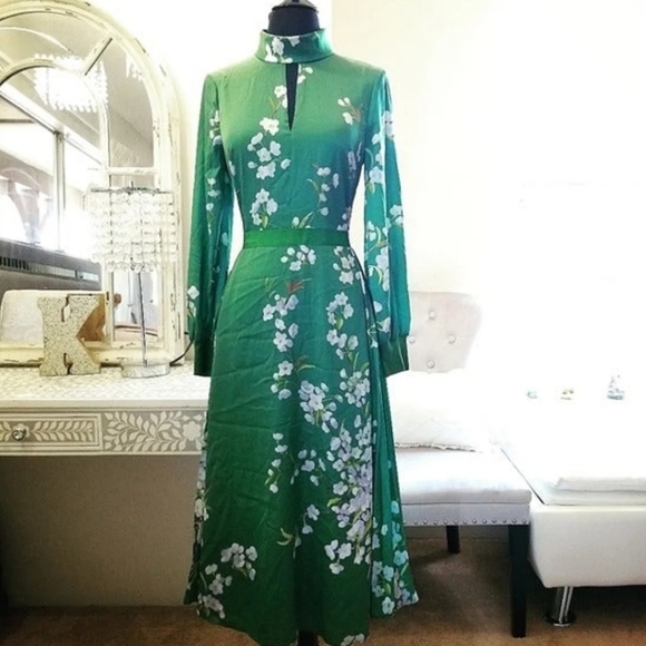 🍒NWOT🍒 TED BAKER SATIN MIDI DRESS - Picture 4 of 6